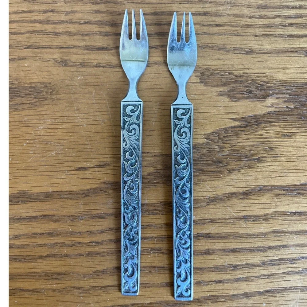 Vintage Riviera Monterey‎ Stainless Seafood Cocktail Fork Japan Set of 2